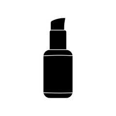 Cosmetic container vector black silhouette icon isolated on white background.