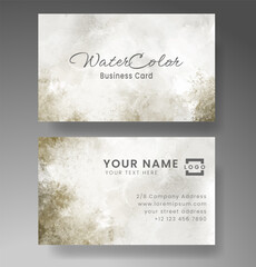 Beautiful business card template with watercolor