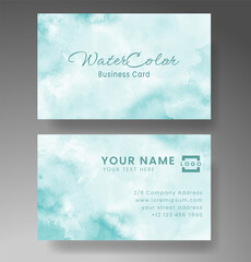 Fototapeta na wymiar Beautiful business card template with watercolor