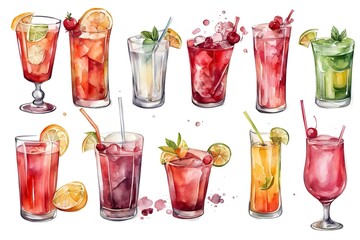 set of cocktails