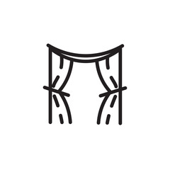 Curtain Fabric Home Line Icon