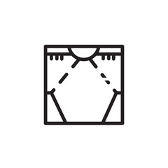 Curtain Fabric Home Line Icon