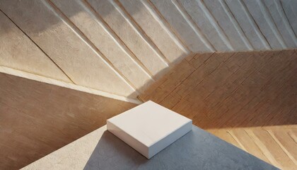 Modern Perspective: Aerial View Square Podium Backdrop