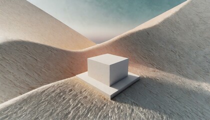 Elevated Perspective: Aerial View Square Podium Product Backdrop