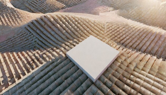 Clean Lines: Aerial View 3D Render Square Podium Wallpaper