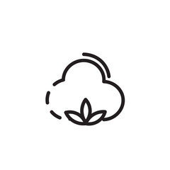 Cotton Flower Fabric Line Icon