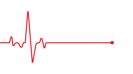 Emergency ekg monitoring. Red heart pulse. Heart beat. Electrocardiogram