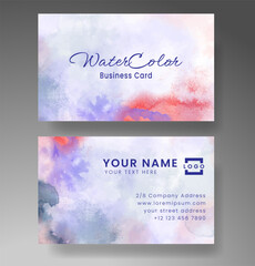 Naklejka na ściany i meble Beautiful business card template with watercolor