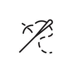 Cross Stitch Fabric Line Icon