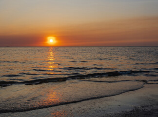 Landscape horizon viewpoint panorama summer shore sea beach nobody wind wave cool holiday look calm big sunset sky twilight evening on day time nature tropical coast beautiful ocean water travel