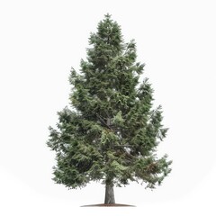 Douglas fir tree isolated on white background