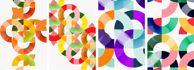 Set of round lines and circles poster backgrounds. Vector illustration For Wallpaper, Banner, Background, Card, Book Illustration, landing page