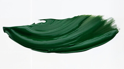  Green stroke of paint texture isolated on transparent background green paint brush stroke isolated over. Green oil paint.
