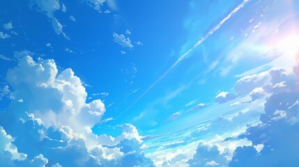 Anime blue sky background, summer, wallpaper