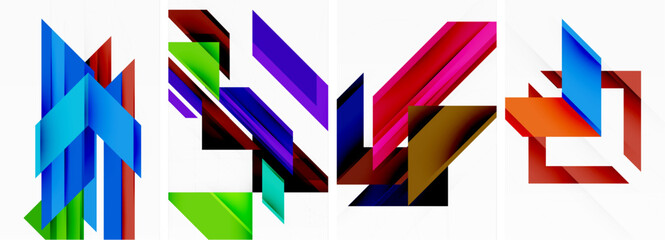 Triangle poster abstract background set for wallpaper, business card, cover, poster, banner, brochure, header, website