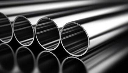Close-up of silver metal tubes