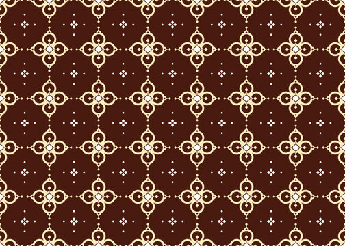 geometric and symbol gold flowers design on dark background ethnic fabric seamless oriental pattern for cloth carpet wallpaper wrapping etc.