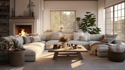 Fototapeta na wymiar Interior composition of modern sophisticated living room 
