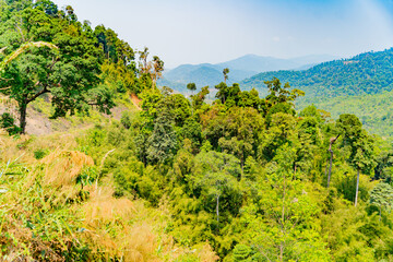 Mountain landscape.
Laos bordering Vietnam. A mountainous area.