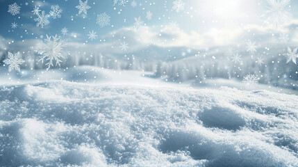 Fototapeta premium Snow flakes abstract background 