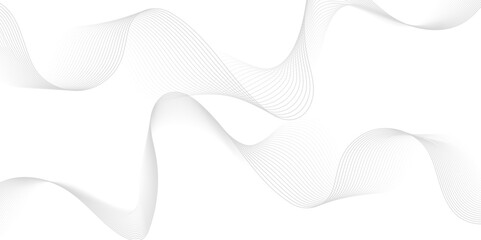 White wave curve lines banner background design. Abstract soft wave lines dynamic flowing gray light isolated background. Vector Illustration of the gray pattern of lines. Black stripes on white