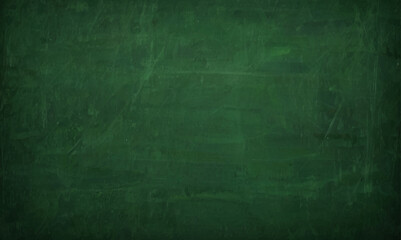 Abstract texture of green chalkboard background texture with copy space. Design concept for school education, dark wall backdrop , design template.