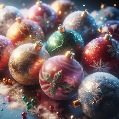 Obraz na płótnie Canvas Christmas tree baubles full of color