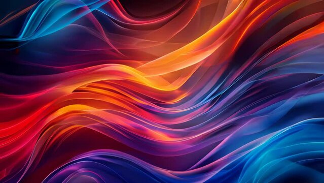 abstract background with smooth wavy lines in blue and orange colors