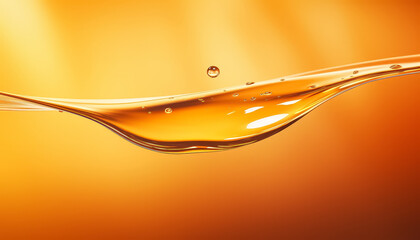 A drop of oil or fat liquid in orange color
