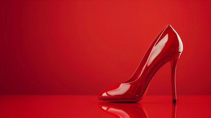 red high heels , generative ai - obrazy, fototapety, plakaty