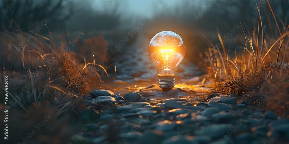 Poster illuminating the path forward with bright ideas guiding the way