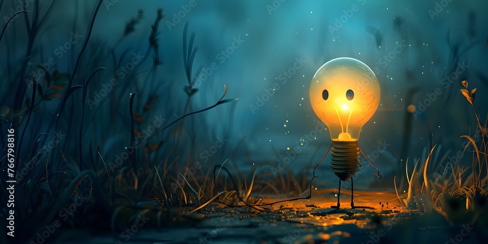 Poster illuminating the path forward with bright ideas leading the way into the unknown