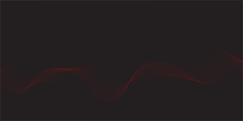 Abstract red wavy lines Digital frequency track equalizer background. Curved wave smooth stripe seamless pattern. abstract background with flowing particles. Digital technology concept. 