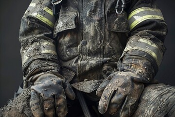A firefighter in full protective gear battling flames