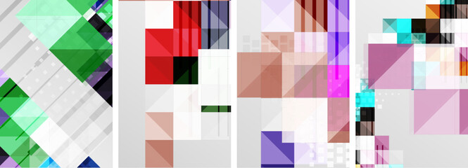 Square abstract poster set. Vector Illustration For Wallpaper, Banner, Background, Card, Book Illustration, landing page