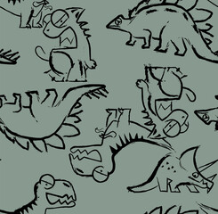 Seamless camouflage Dino pattern, print for t-shirts, textile, wrapping paper, web. Original design with t-rex, dinosaur. grunge design for boys and girls