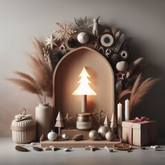 Christmas mantlepiece decoration full of surprise
 - obrazy, fototapety, plakaty
