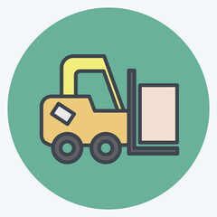 Icon Forklift. suitable for Education symbol. color mate style. simple design editable. design template vector. simple illustration