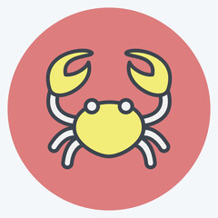 Icon Crab. suitable for Meat. color mate style. simple design editable. design template vector. simple illustration