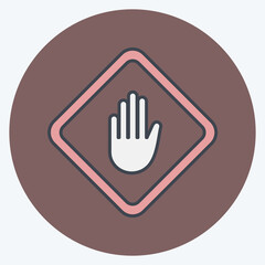 Obraz premium Icon Hand Sign. suitable for education symbol. color mate style. simple design editable. design template vector. simple illustration