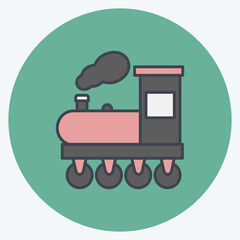 Icon Steam Train. suitable for education symbol. color mate style. simple design editable. design template vector. simple illustration