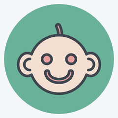 Icon Baby Boy. suitable for Kids symbol. color mate style. simple design editable. design template vector. simple illustration