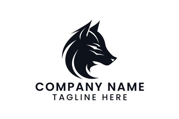 black and white wolf logo design tshirt vector graphic art
