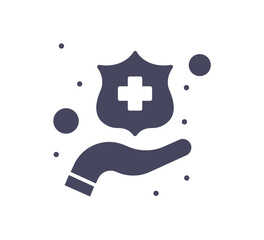 Silhouette Hand wash in sanitiser vector illustration design isolated on white background, symbol for your web site design, icon logo, app, UI.