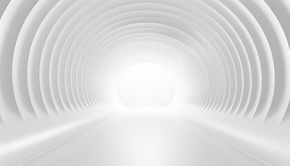 A long, narrow tunnel with a white light shining down on it