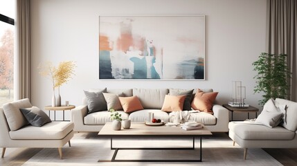 Fototapeta na wymiar Modern luxurious living room interior composition 