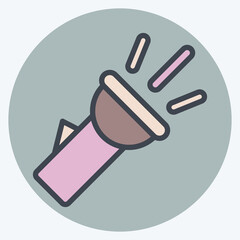 Icon Pocket Torch. suitable for education symbol. color mate style. simple design editable. design template vector. simple illustration