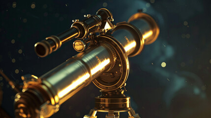 Curiosity Unveiled: Telescope Close-Up under the Night Sky - obrazy, fototapety, plakaty