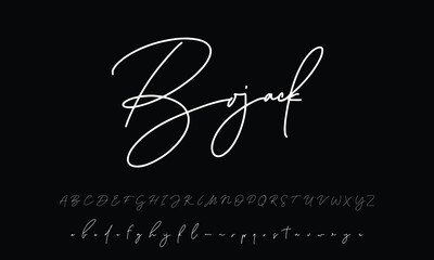 Lettering signature font isolated on grey background. brus style alphabet. Vector logo letter - obrazy, fototapety, plakaty