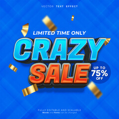 Vector crazy sale banner with editable text effect 04